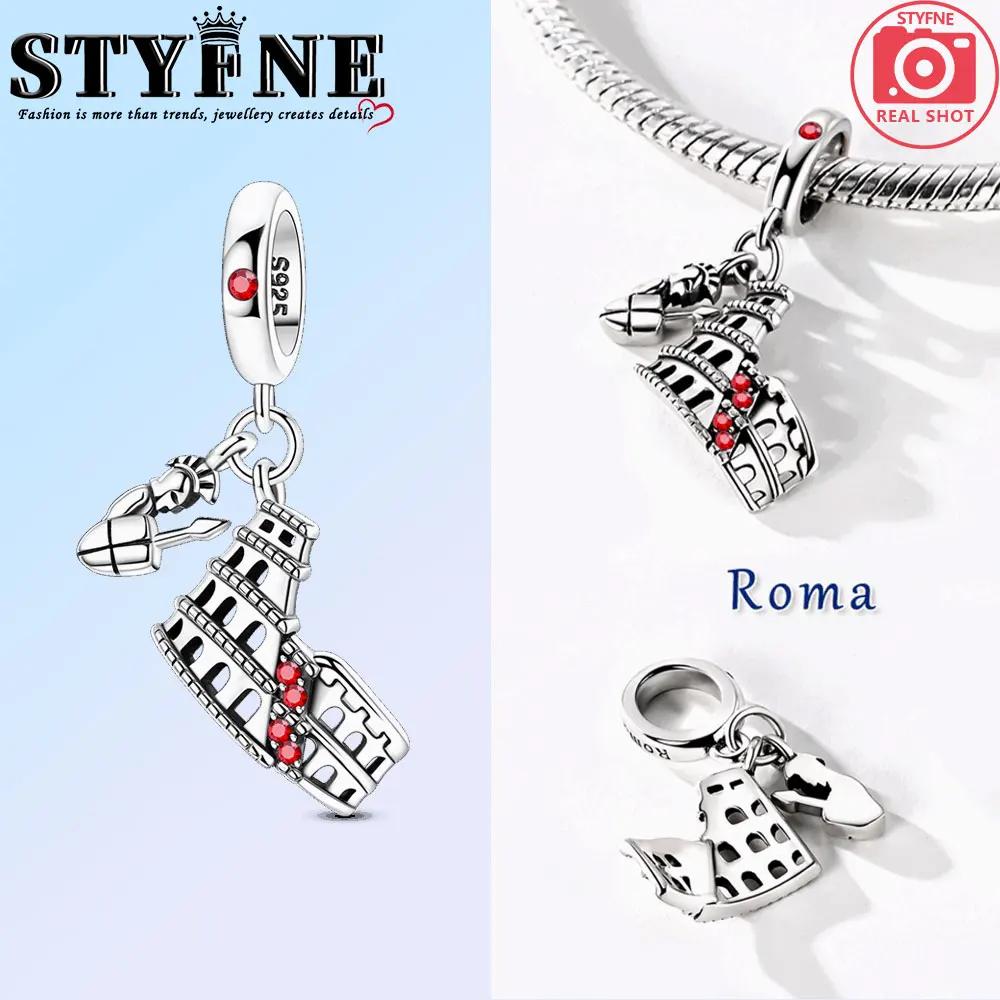 Charms Original Copper Charms Beads Paris Eiffel Tower Church Charm For Bracelet Pendant Dangle Women Jewelry Gift