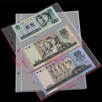 10 יחידות דף אלבום שטרות כסף איסוף מחזיק שרוולים 3-חריץ עלה רופף