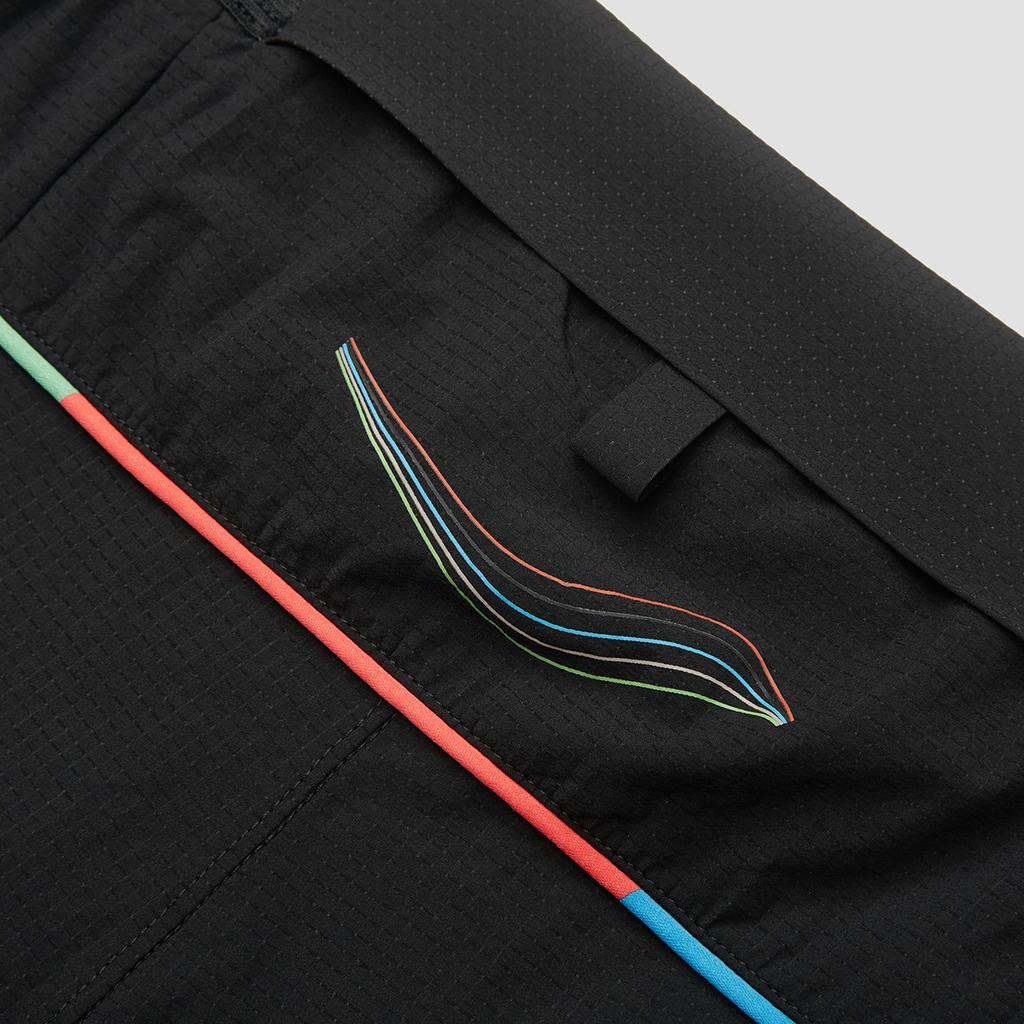 Saucony Double Layer Lace-Up Mid-Rise Comfortable Casual Shorts Men shorts SA2269DP42T-BK012