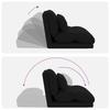 Adjustable Footstool Black Fabric