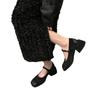 French retro high heels square head single shoes women's shoes 2025 new spring and summer temperament late evening wind Mary Jane shoes