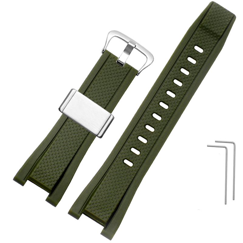 26*14mm Soft Rubber Watchband Replacement for Casio G SHOCK GST-B100/S300/410/210/W110/W100/S110/S100 Silicone Band Men Strap