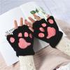Women Bear Plush Cat Paw Claw Gloves Winter Faux Fur Cute Kitten Fingerless Mittens Gloves Christmas Halloween For Womens Girls