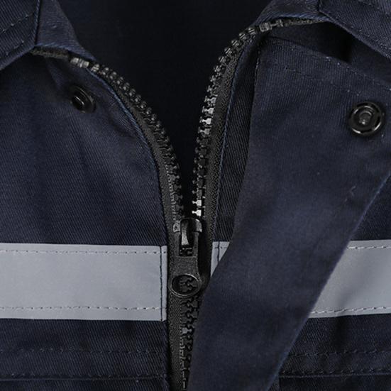 1 Set Men Coat Pants Reflective Solid Color Two Piece Set Autumn Welding Suit Auto Car Repairmen Workshop Mechanic Clothing