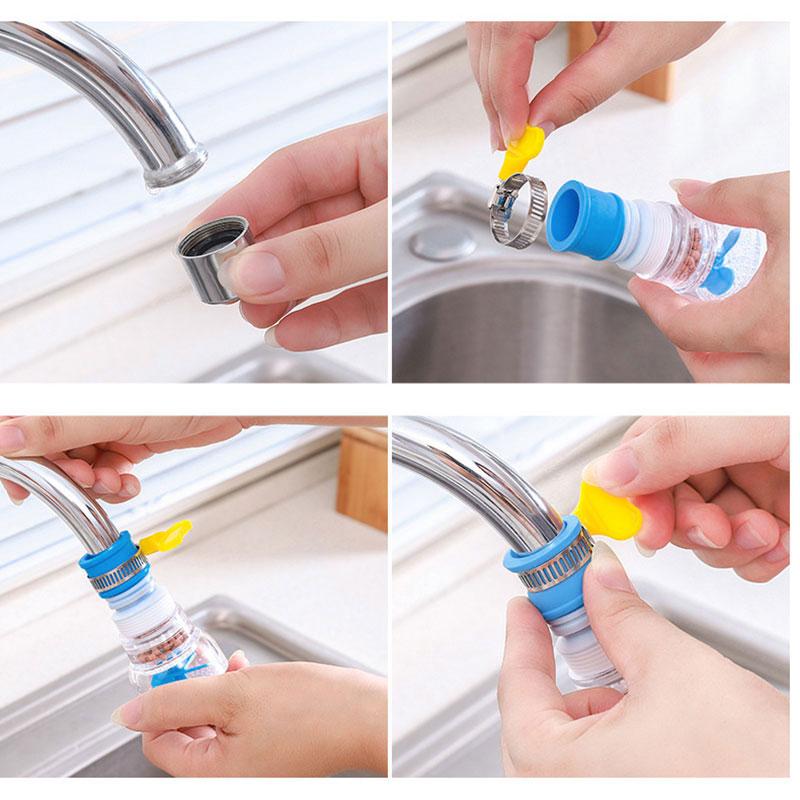 Rotating Faucet Water Filter Purifier for Kitchen Tap PP+PVCA Material Standard A Version and Upgraded B Version 8*3cm Compact Size