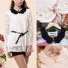 Tie White Fake Collar for Women Stand Detachable Collar Fake Girls Vintage Lace Ladies False Blouse Collar Apparel Accessories
