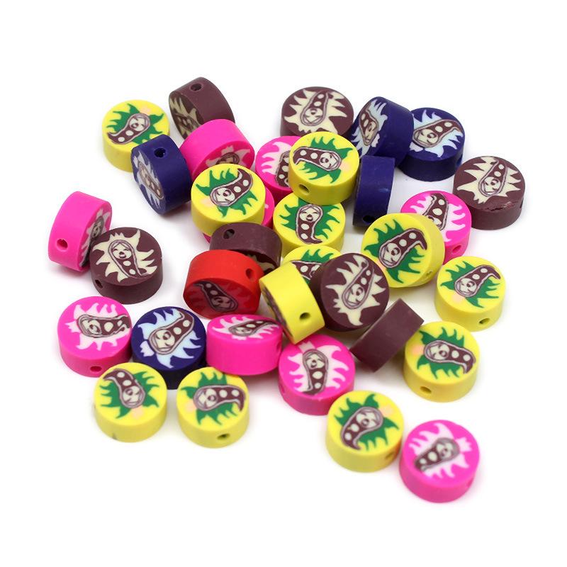 Soft Pottery Pieces Beaded Diy Mobile Phone Chain Accessories Loose Beads Smiley Face Letters Animal Fruit Mixed Soft Pottery