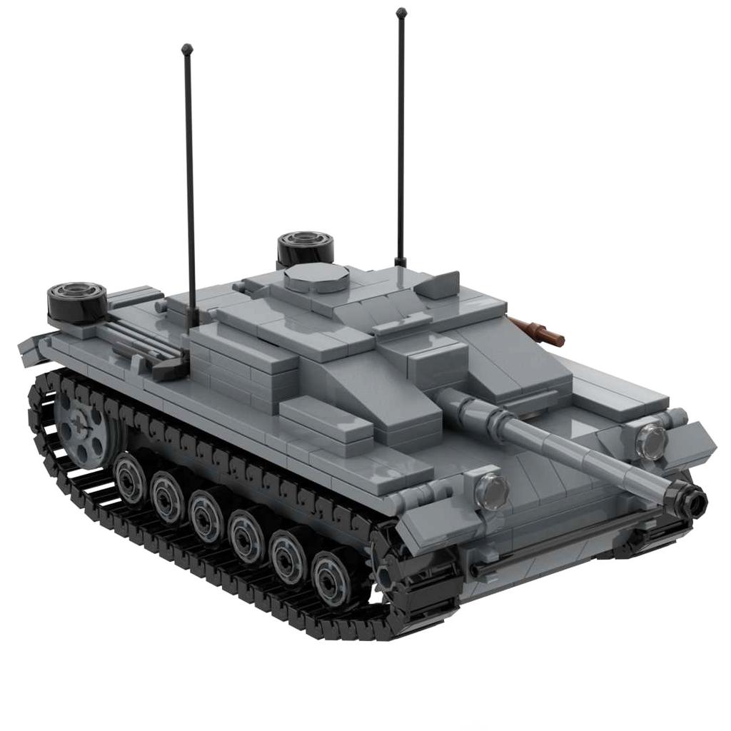 WW2 Tank Stug III Ausf F German Assault Gun Military Building Block Toy Stug3 Bricks Set