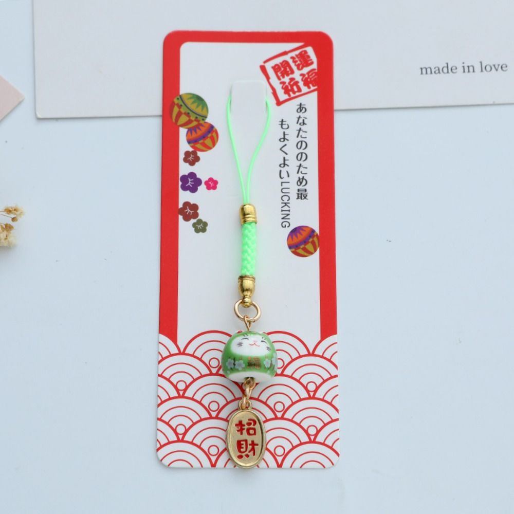 Cartoon Maneki Neko Pendant Car Keyring Phone Strap Ornaments Fashion Lucky Cat Keychain  Gifts
