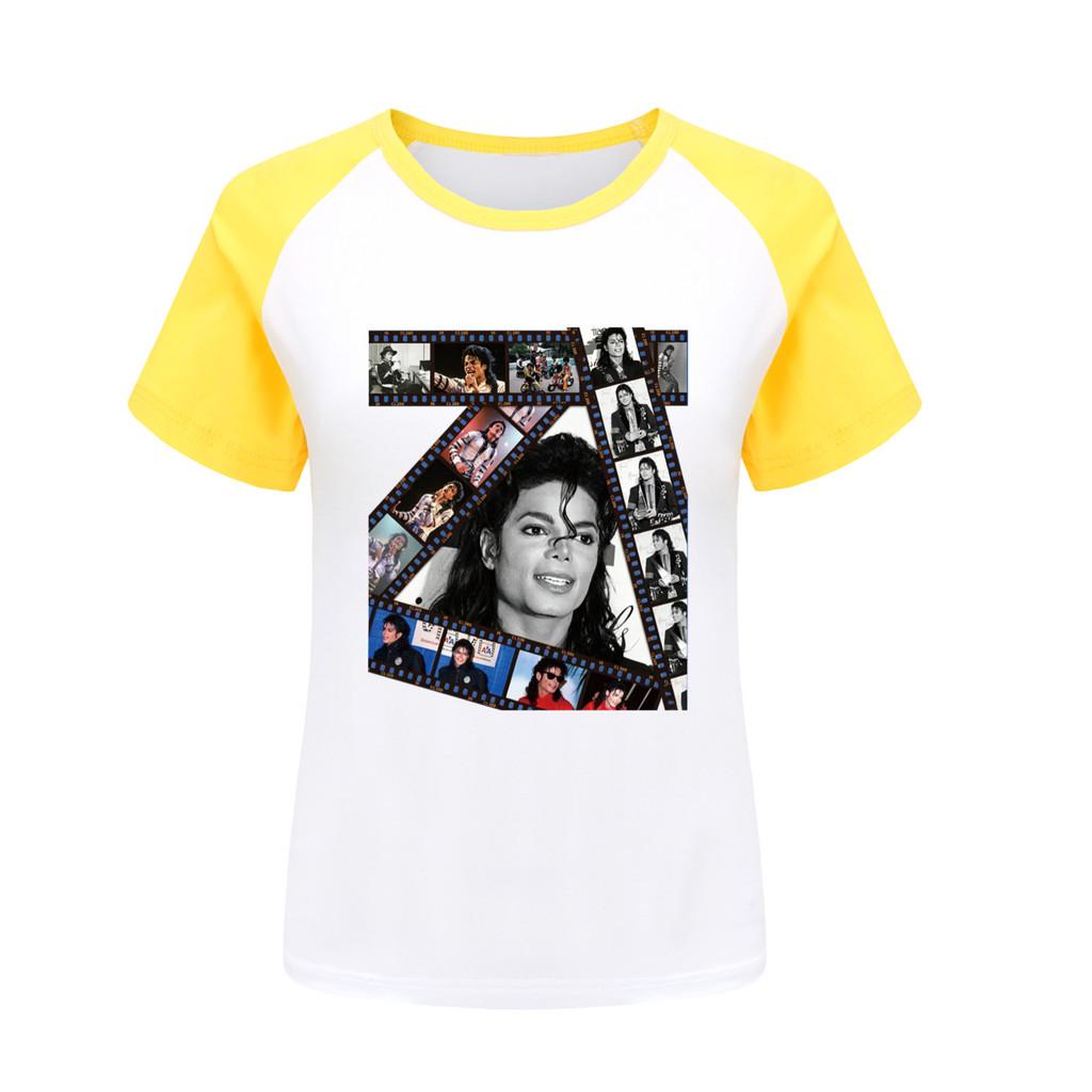 5716 Kids Boys Girls Jackson Print Raglan Sleeves T-Shirt