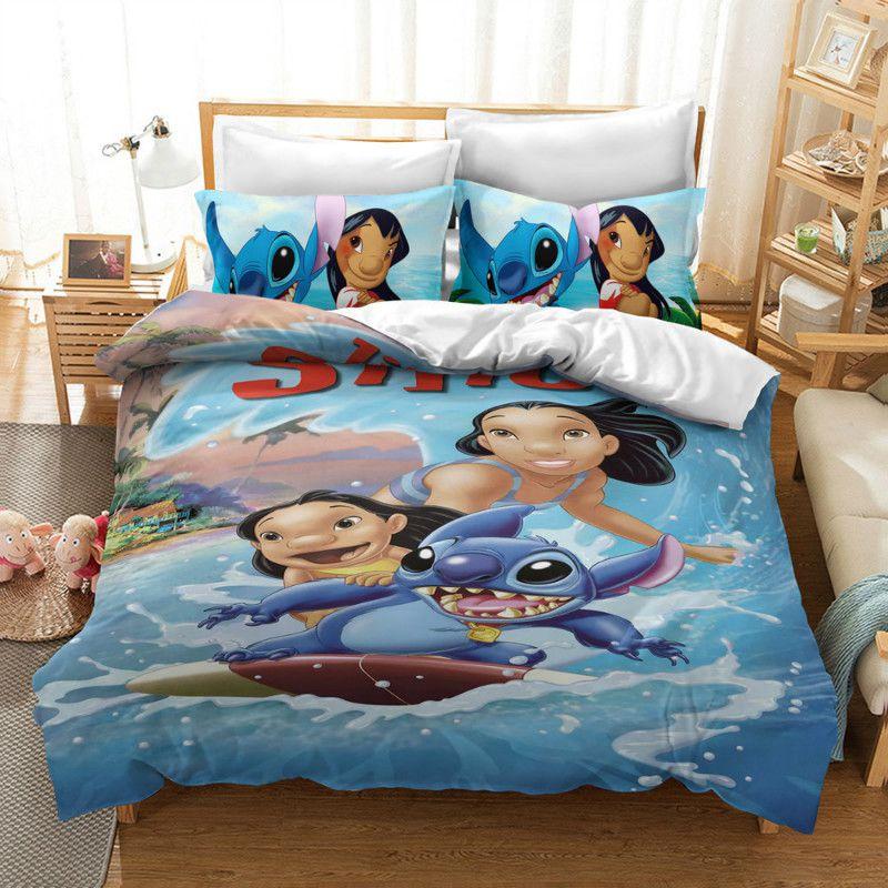 3d Stitch Bedding Set For Kids With Comfortable Duvet Cover And Pillowcase Set