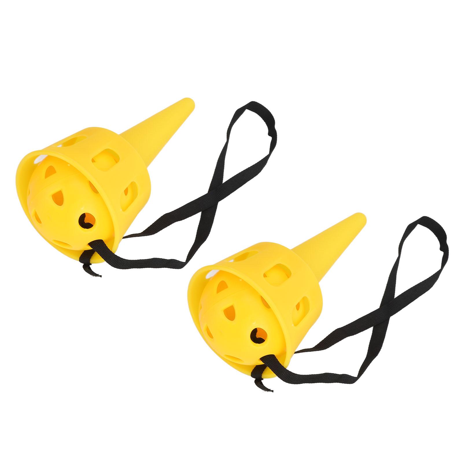 

2 Set Catch A Ball Set Plastic Matte Surface Stable Grip Throw and Catch Ball for Reflexivity жёлтый