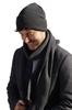 Patrick Men' Set - Hat and Scarf, Graphite (Merino & Silk)