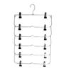 1PCS 6 Layer Clothes Hangers Multilayer Skirt Trouser Hanger For Pants Non Slip Metal Hanger Clips Clothing Storage Rack Holder