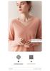 Lekasha Women's Cashmere V-Neck Sweater - Loose, Long-Sleeved Knit for Autumn & Winter