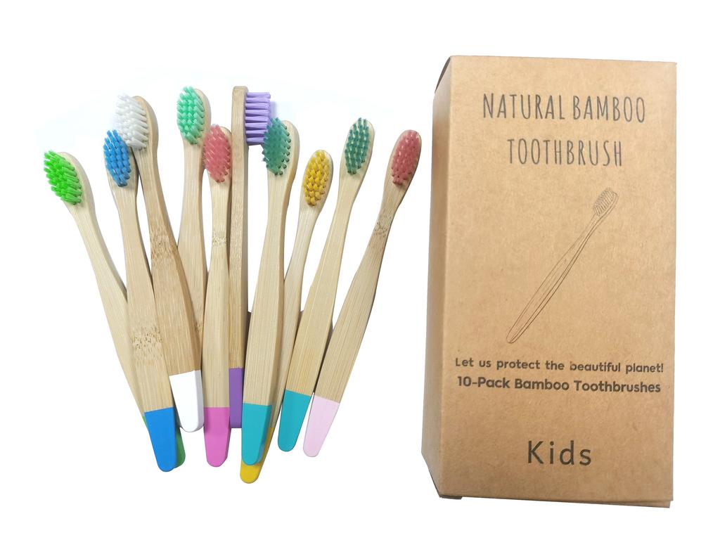 New Organic Children's Bamboo Toothbrush Ten Colors Soft Fibre Bristles Biodegradable Handle Eco Friendly Kids Toothbrushes