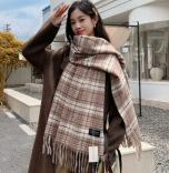 Retro plaid Japanese and Korean atmosphere plaid scarf women's plaid series contrasting color warm shawl student scarf