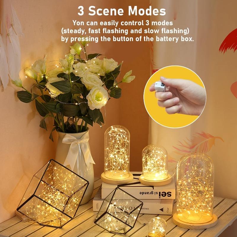 50 Packs Fairy Lights 2m 20LED Indoor Decoration Fairy Tale Light String Battery 3 Speed Modes Copper Wire Christmas Decorations