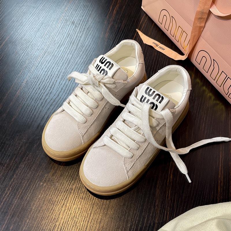 

Cowhide version~ Retro lace-up casual sports heightening platform versatile women s board shoes 34