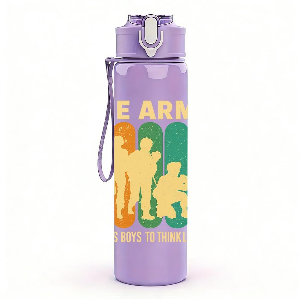 1PC The Army Colorful Figures 750ml Color Plastic Sports Water Bottle Leakproof Flip Straw Lid Suitable for Sports Office Home Use