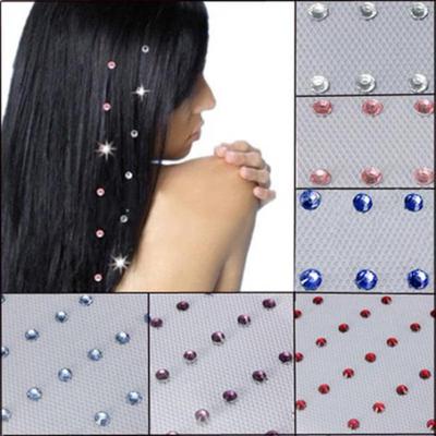 48 Adet Kızlar Saç Dekor Rhinestone Jewels Moda Saç Uzatma Düzleştirici Süslüyor
