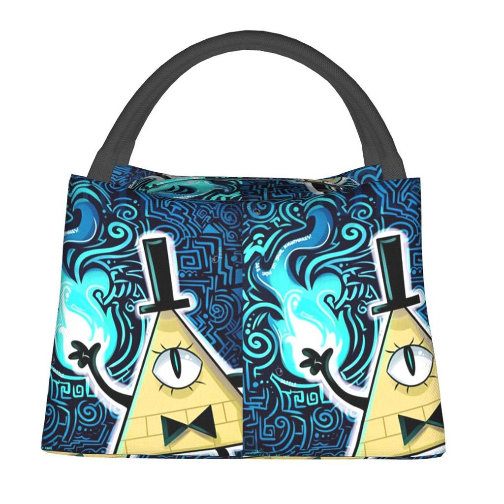 Cartoon Gravitys Falls Isolierte Lunchtasche für Damen Kinder Tragbar Essensboxen Thermische Lunchbox Tragetasche