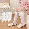Minliu Mädchen Weiße Schleife Kniehohe Prinzessin Socken - Dünn, Nahtlos, gekämmte Baumwolle für den Sommer.