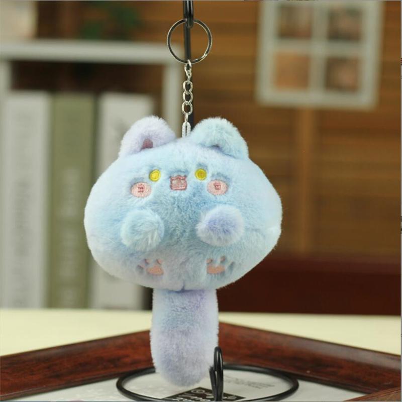 12cm Creative Cartoon Cat Plush Toys Bag Pendant Mini Stuffed Animal Doll Keychain Ornaments for Girls Gifts
