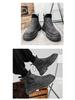 Men's Black Chelsea Ankle Boots: 2025 British Style, Thick Sole, Height-Enhancing Workwear.