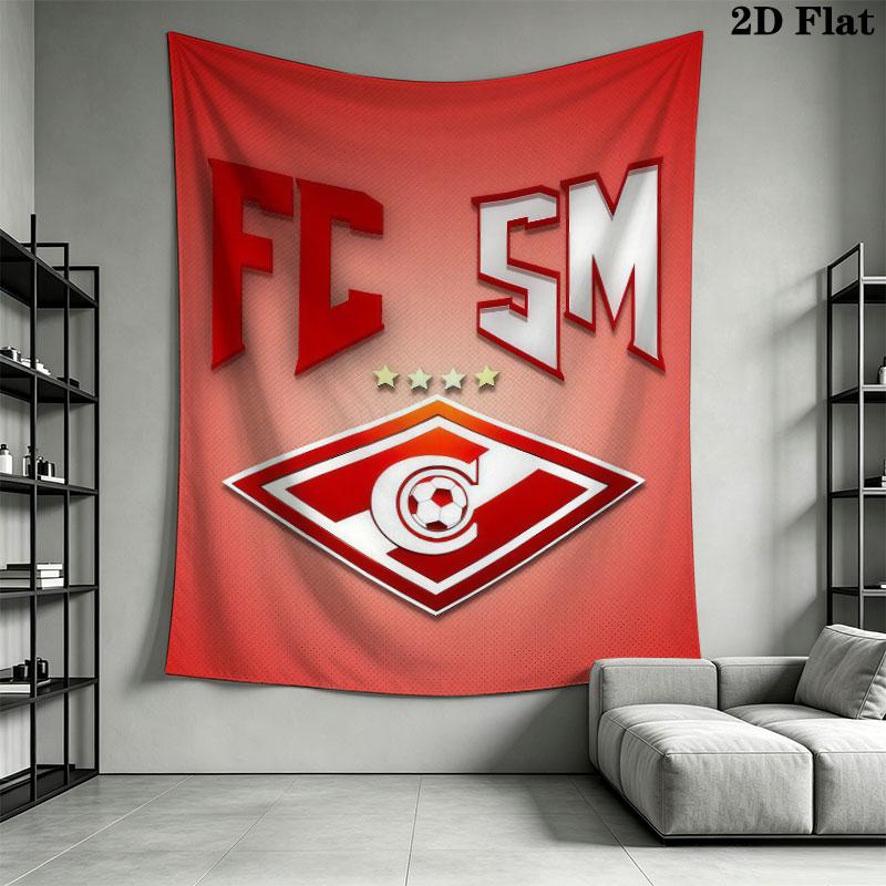Spartak Moscow Fight Wall Hanging Printed Fabric Blanket Decorative Tapestries for Bedroom Living Room Home Decor