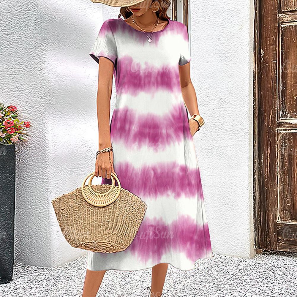 

Новые женские платья с принтом тай-дай, летнее элегантное платье, женские платья с коротким рукавом, модная одежда больших размеров XL