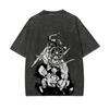 Ryomen Sukuna TShirt Jujutsu Kaisen Men Acid Wash Sukuna X Mahoraga Anime Eight-Handled Sword Graphic Tee Shirts