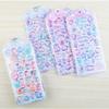 2025 Adorable cartoon sweet cat unicorn 3D embossed sticker scrapbook DIY diary handbook decoration sticker Long Lasting