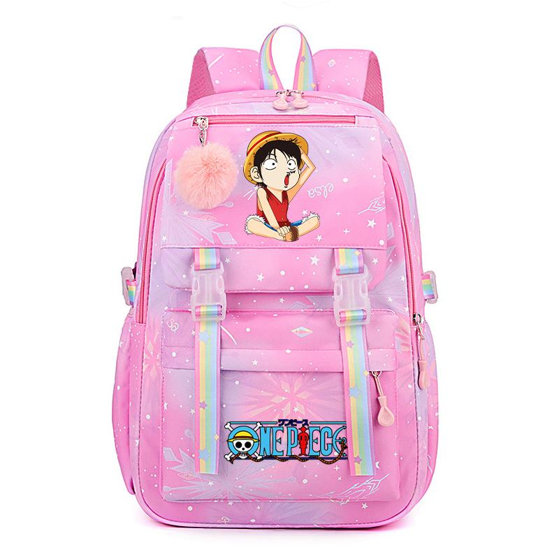 Anime One Piece Batoh Roztomilý Dámský Vodotěsný Batůžek pro Studenty, Teenagery, Děti, Narozeninové Dárky, Aktovka, Dámská Cestovní Volnočasová Taška, Ruksak, Mochila