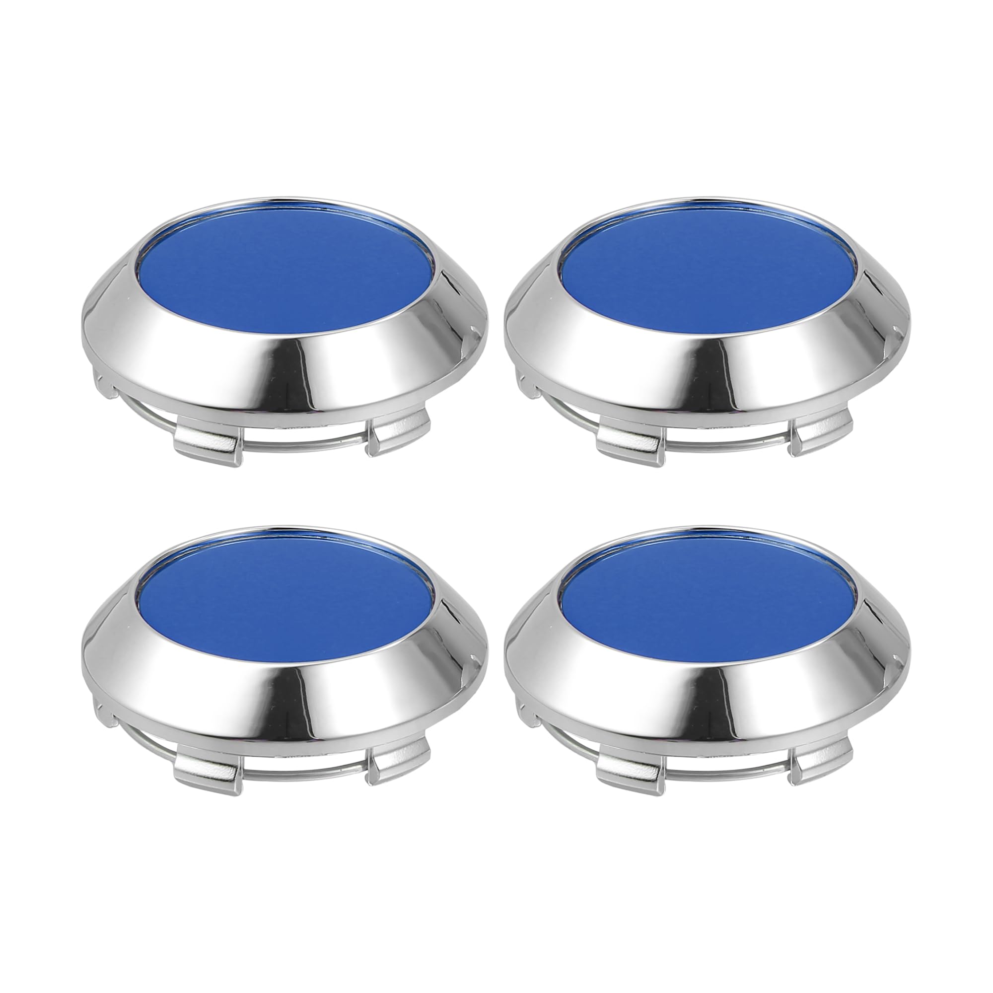 

ACROPIX 4 шт. Диаметр 70 мм 6 зажимов Колпак ступицы центра колеса для автомобиля Серебристый тон Глянцевый синий 70mm синий