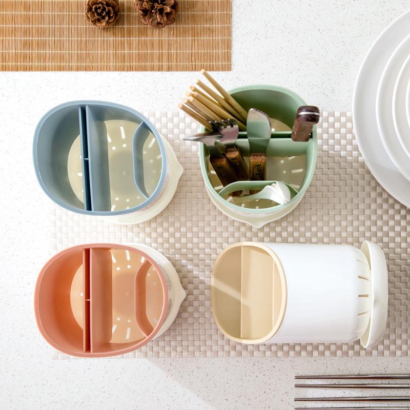 Kitchen Cutlery Holder Rack Plastic Draining Knife Storage Tool Tableware Drying Stand Shelf Chopsticks Spoon Fork Container