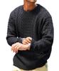 Aran Knit Size L Black Sweater Cable Knit Crew Neck Turtleneck Autumn Winter Thick Pair Matching Unisex Black White Brown Blue Hypoallergenic Simple