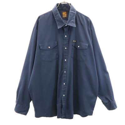 KODIAK 70s Vintage Long Sleeve Work Shirt Navy Men's Used