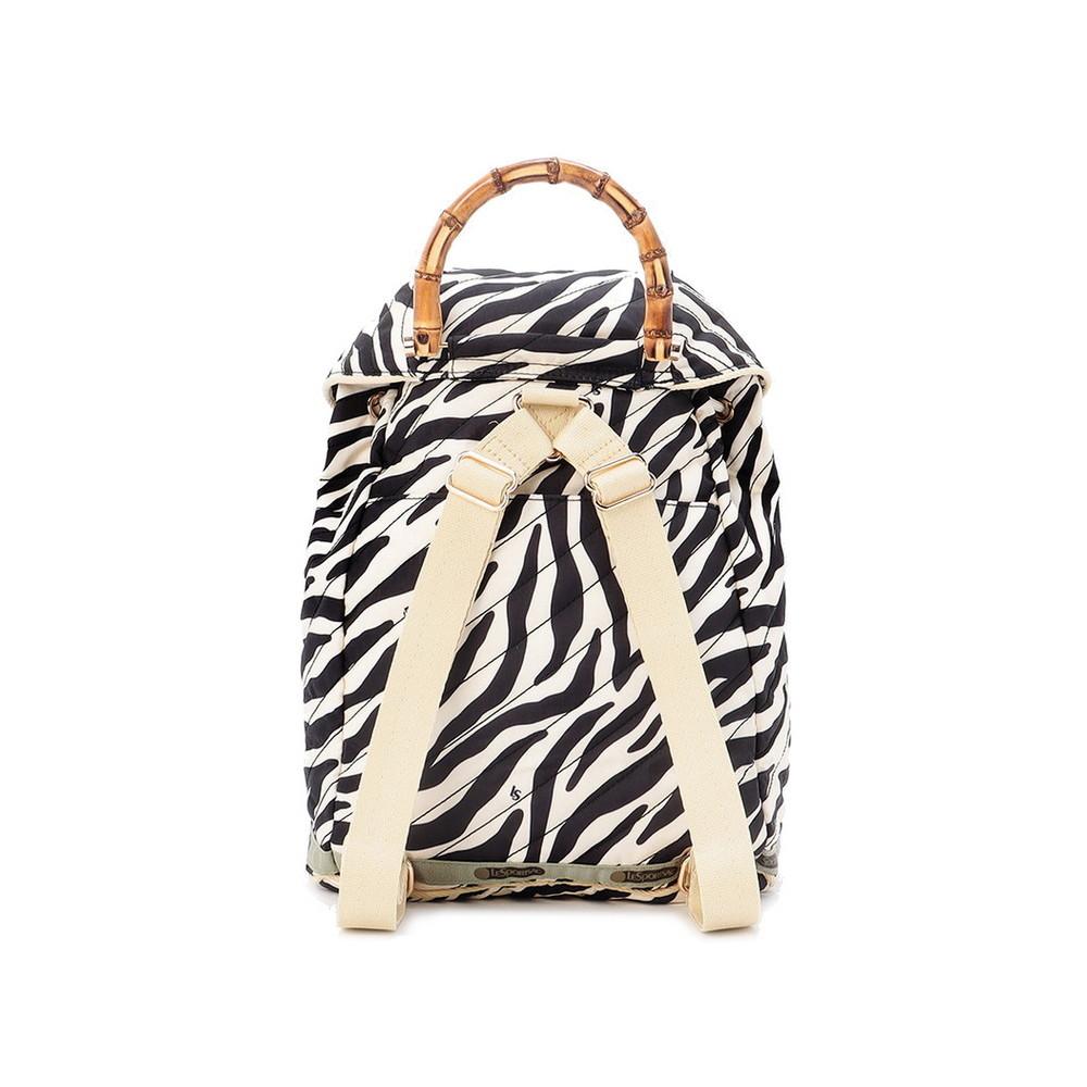 Lesportsac Ecru Zebra Quilted Bamboo Backpack [1068.Hb93]