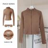 Women's Autumn Stand Collar Pilates Yoga Jacket: Plus Velvet, Quick Dry, Long Sleeve, Zipper Fitness Top for Running and Active Wear