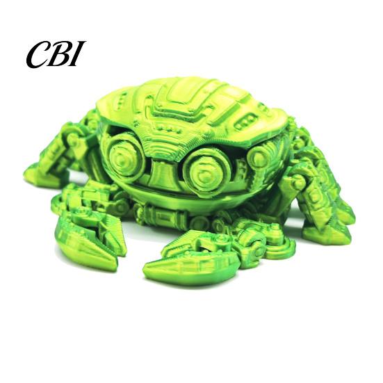 Articulated Crab Toy 3D Printed Mechanical Figurine, Cyberpunk Model with Openable Lid Movable Joints, Lid, Animal Decoration Ornament Sensory