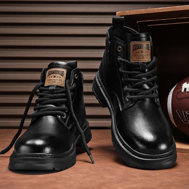 Men's Trendy Retro Martin Boots: Breathable, Non-Slip, Height-Enhancing, Shock-Absorbing, Comfortable, Wear-Resistant, All-Match.