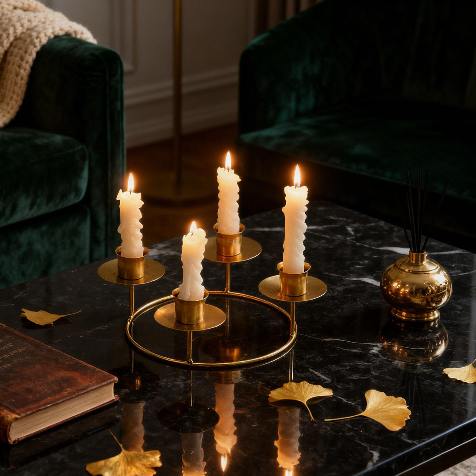 Подсвечник на 4 подсвечника, центральный элемент, канделябр, реквизит для фотосъемки, ретро, железо, при свечах