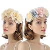 Women Wedding Bridal Headband Garland 3D Simualtion Flower Crown Beach Hair Hoop  Gray