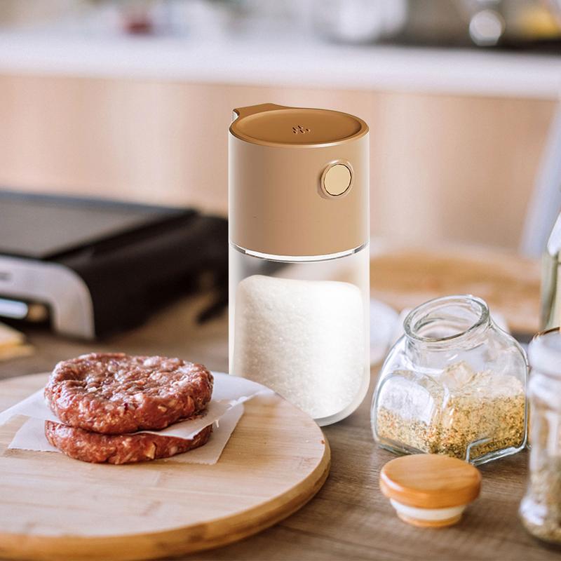 Salt Shaker Dispenser Measuring Salt And Pepper Shakers With Lid Precise Push Type Seasoning Bottle Sprinkle 0.5 Grams Salt