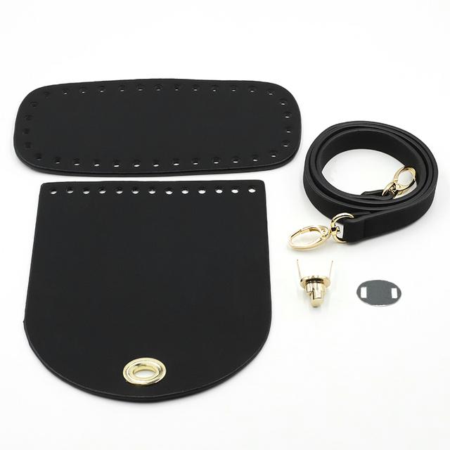 

Handmade Leather Bag Knitting Set Handbag Woven Rope Shoulder Bags Bottom Strap Replacement DIY Crochet Bucket Sewing Accessory чёрный