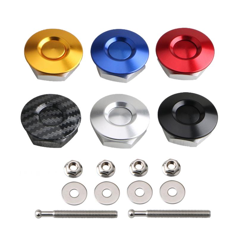 Universal Push Button Billet Quick Release Fasteners Set Racing Car Front Bumper Hood Pin Engine Bonnet Lock Latch Clip Body Kit