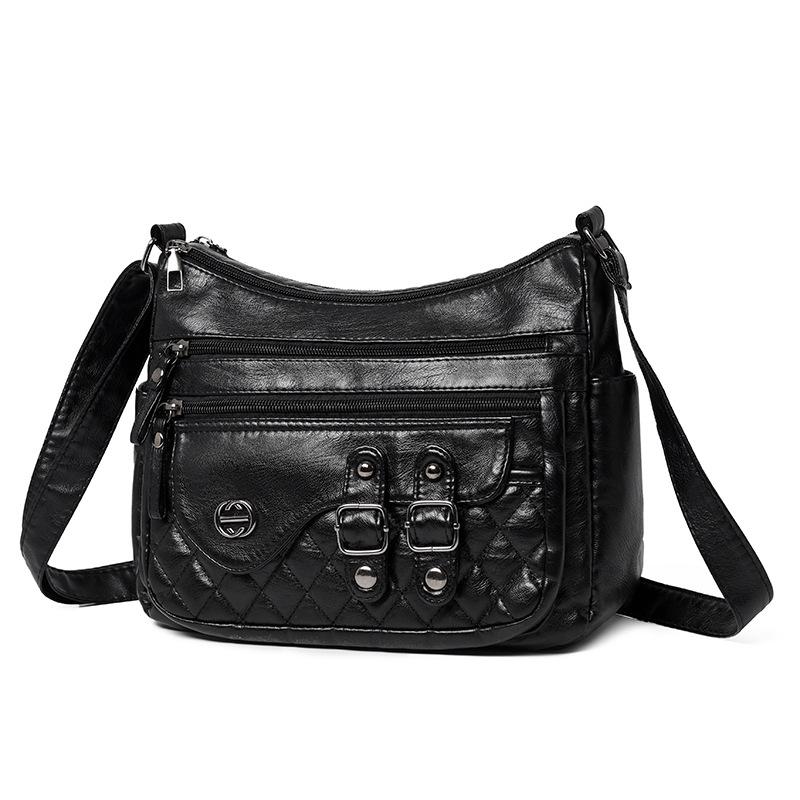 

Women s new trend mother bag casual hand fashion bag shoulder crossbody small square bag чёрный