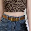 Retro Melard Women's Classic Brown Leather Belt for Jeans - Wide Style