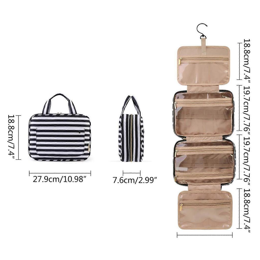Travel Toiletry Bag for Women Large Capacity Makeup Bag Cosmetic Organizer with Hanging Hook  Cotton pink